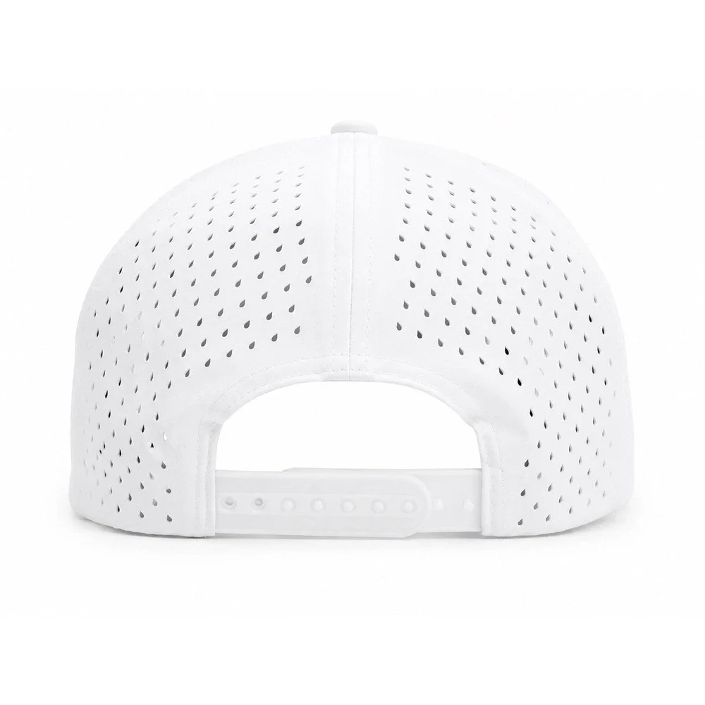 LEAP Performance Golf Hat White Perforated Snapback Rope Cap Adjustable